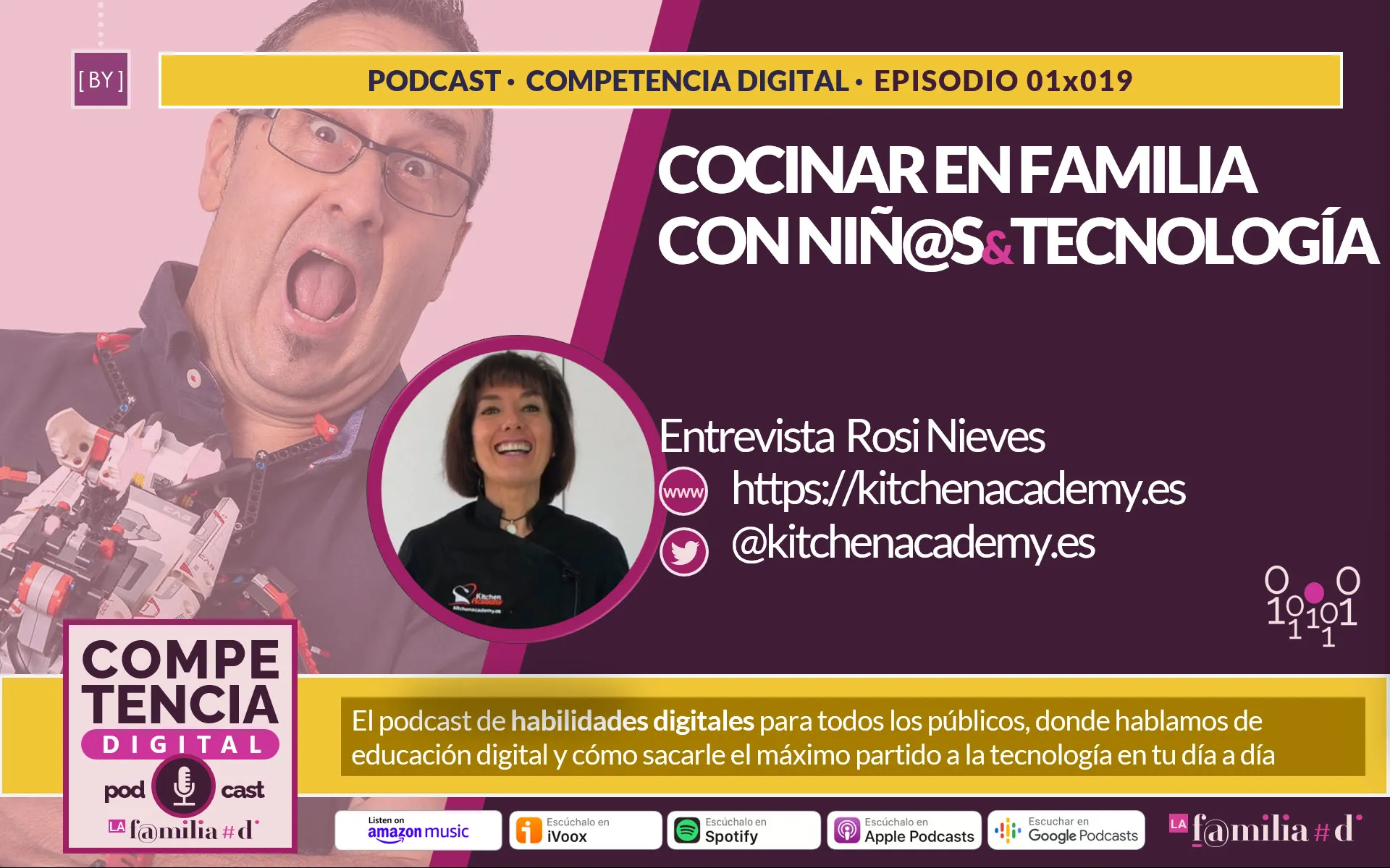 Imagen de cabecera del episodio 19 del podcast con el título y la foto de Rosi (entrevistada)